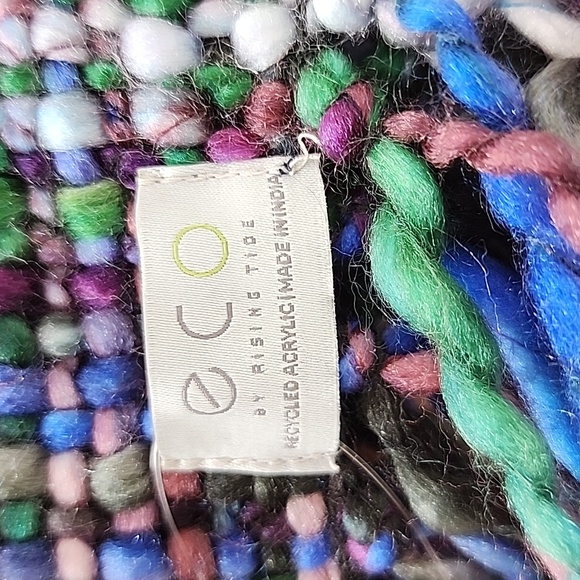 ECO BY RISING TIDE SCARF ARTISAN HAND WOVEN KNIT MULTICOLOR NWT - Picture 5 of 10